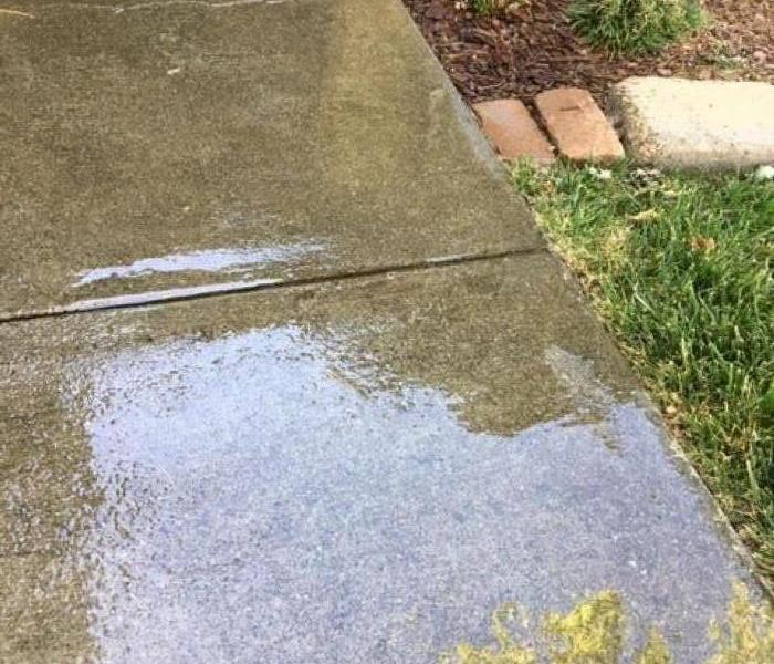 Image shows a puddle of standing water